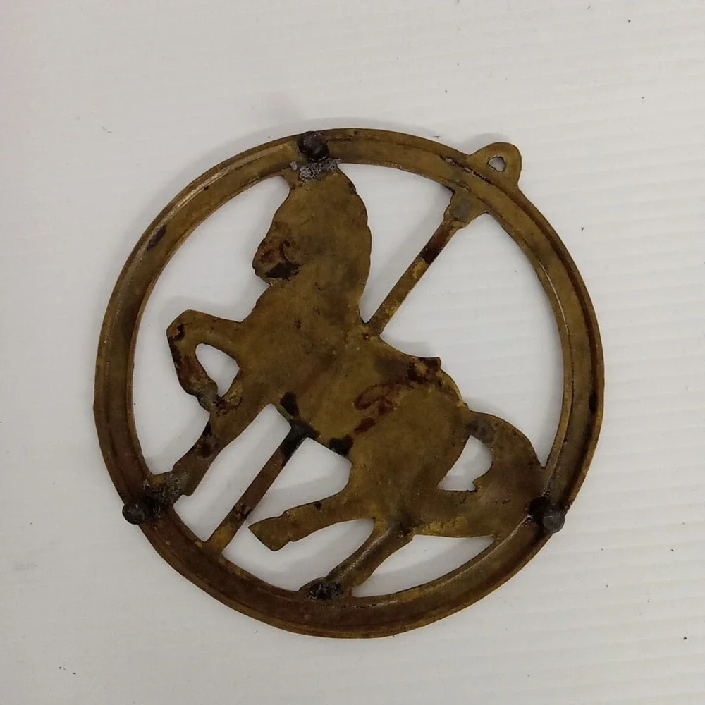 Vintage Brass Carousel Horse Trivet